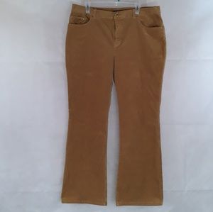 Jones New York Corduroy Tan Stretch Bootcut Pants